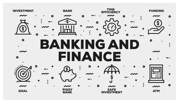 Set Icone Bancarie Finanziarie — Foto Stock