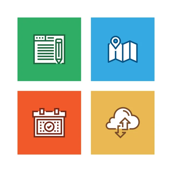 Social Media Linia Icon Set Ilustracja — Zdjęcie stockowe