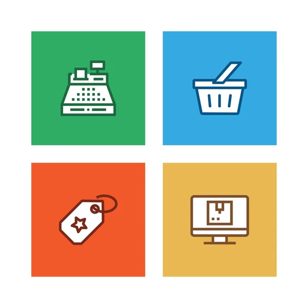 Shopping Retail Line Icon Set — Stock Photo, Image