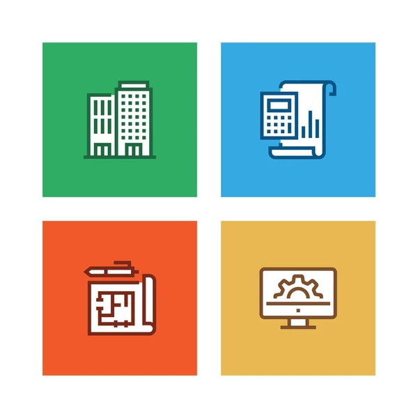 Engineering Line Icon Set Illustration — Stock Photo, Image