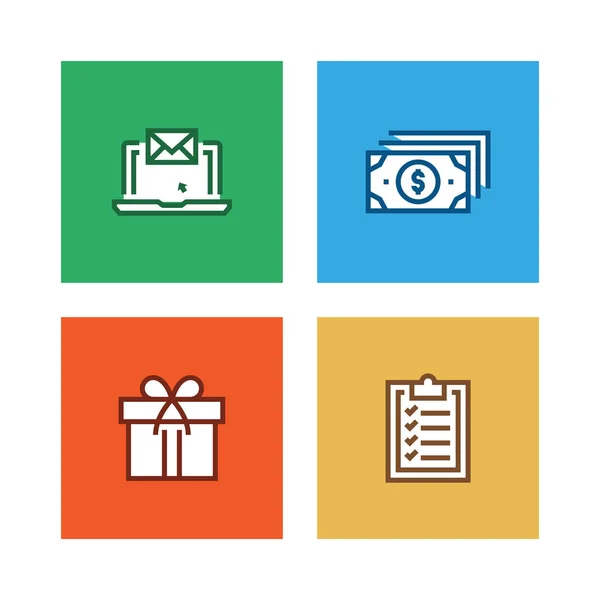 Linha Comércio Icon Set Ilustração — Fotografia de Stock