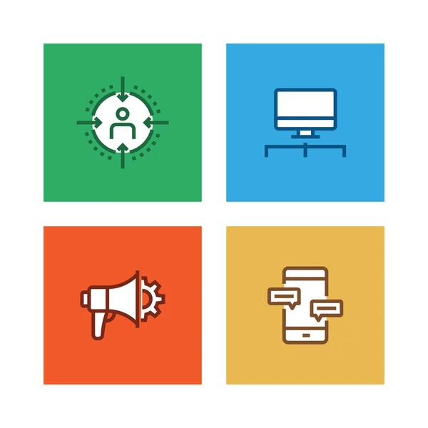 Marketing Line Icon Set — Stock Photo, Image