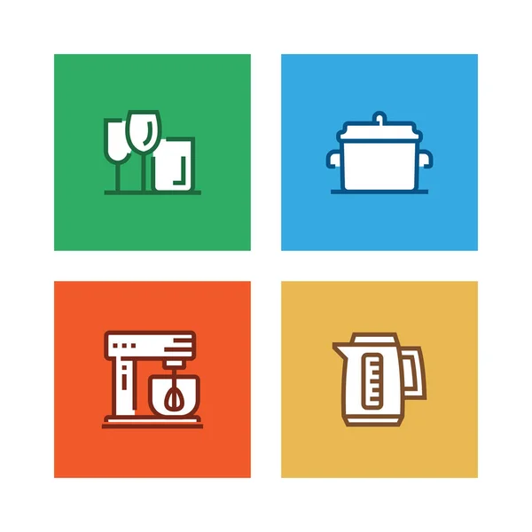 Kitchen Line Icon Set Ilustración —  Fotos de Stock