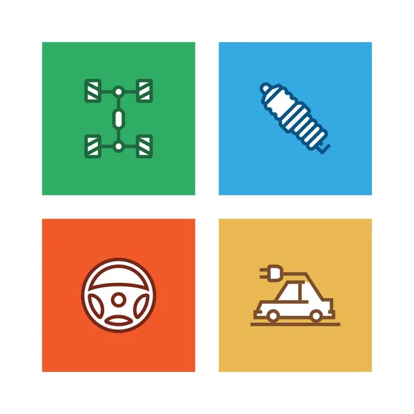 Samochodowe Usługi Linia Icon Set Ilustracja — Zdjęcie stockowe