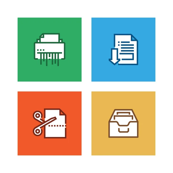 Document Line Icon Set — Stock Photo, Image