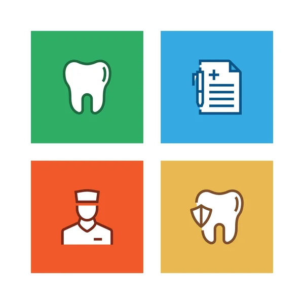 Dental Line Icon Set Ілюстрація — стокове фото