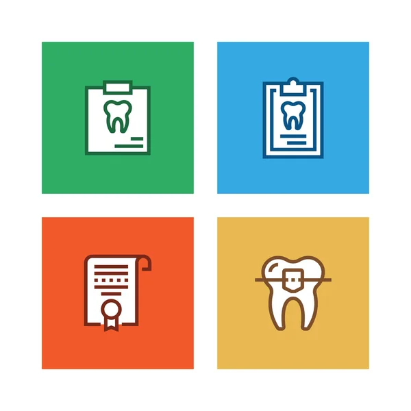 Dental Line Icon Set Ілюстрація — стокове фото
