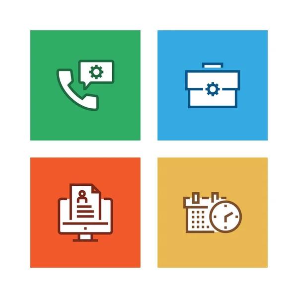 Business Management Line Icon Set — Stock Photo, Image