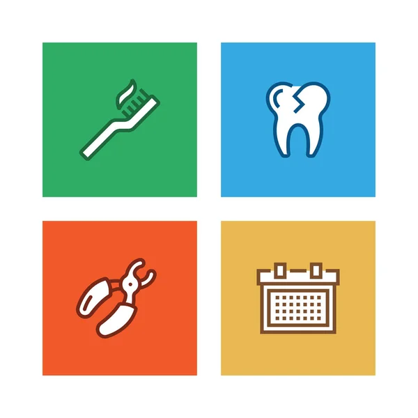 Dental Line Icon Set Ілюстрація — стокове фото