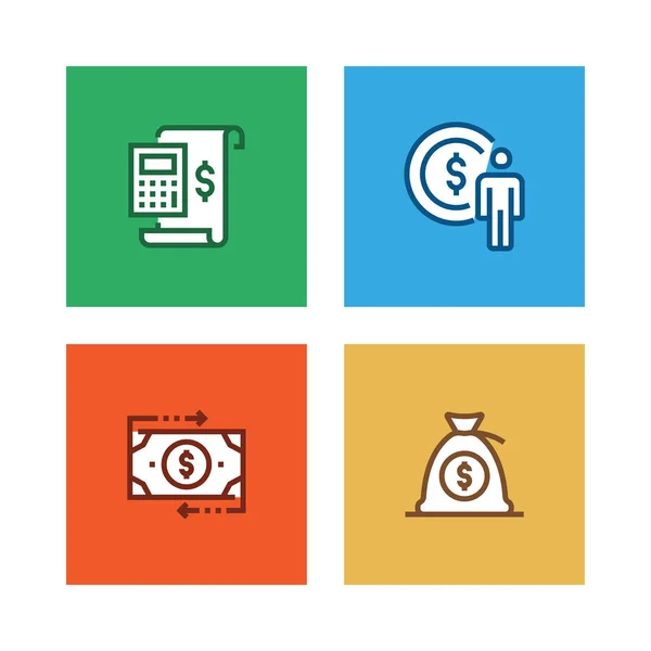 Finanzlinie Icon Set Illustration — Stockfoto