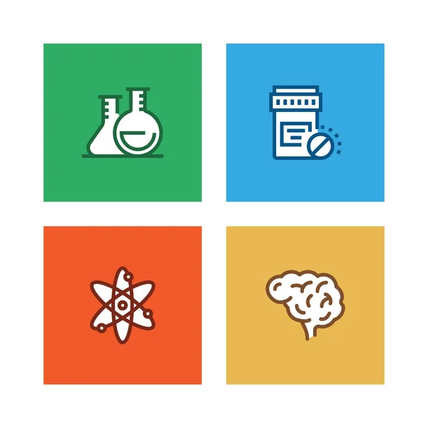 Science Line Icon Set Illustration — Stockfoto