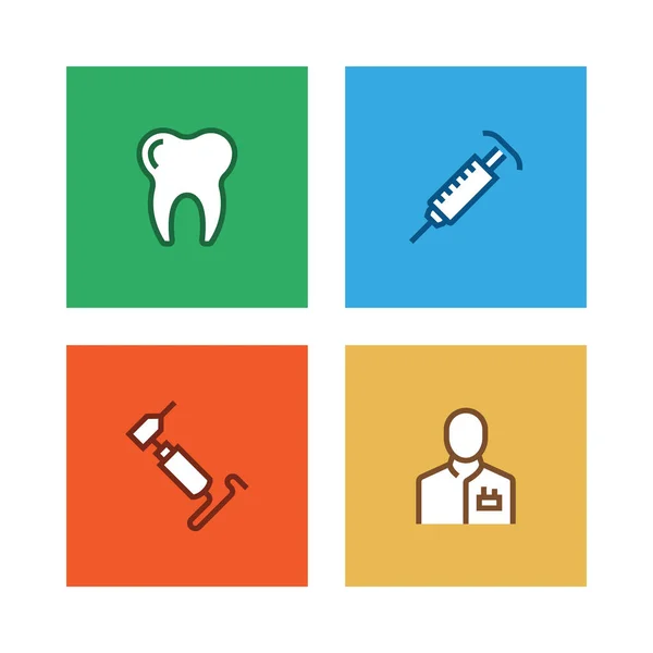 Dental Linia Icon Set Ilustracja — Zdjęcie stockowe