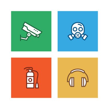 İş güvenliği satır Icon Set