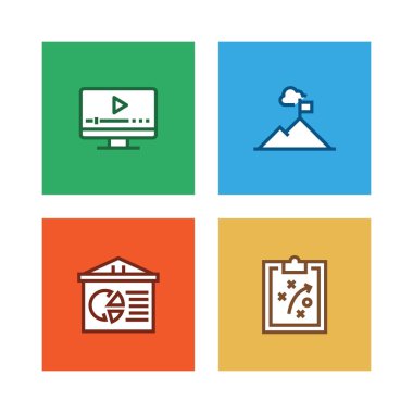 İş pazarlama satır Icon Set
