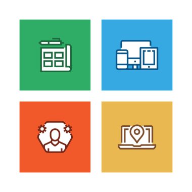 Web Tasarım çizgi Icon Set