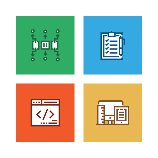 Web Design Line Icon Set — Stock Fotó