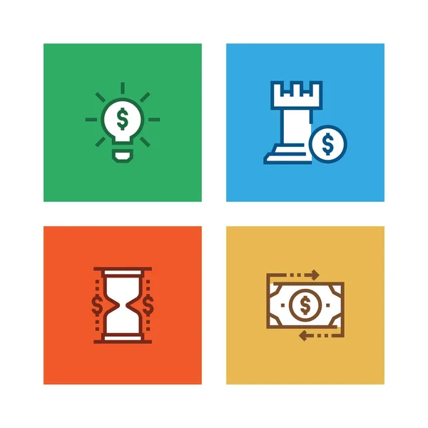 Linha Investimento Icon Set — Fotografia de Stock