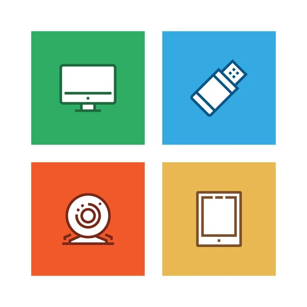 Technology Devices Line Icon Set — Stock Photo, Image