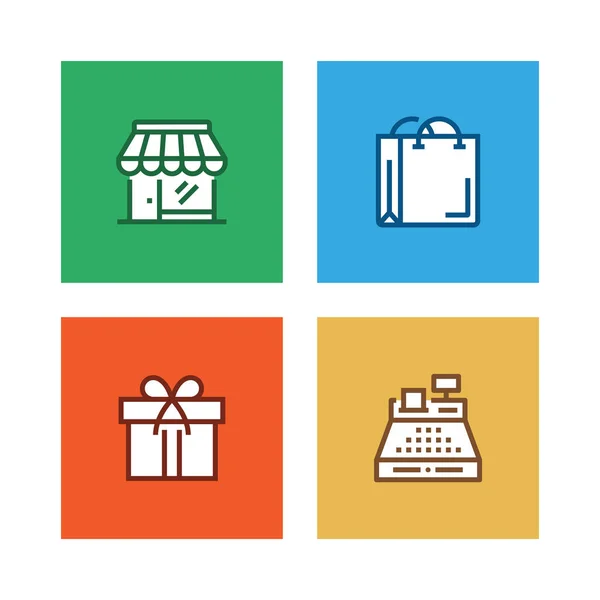 Shopping Line Icon Set — Stock Photo, Image