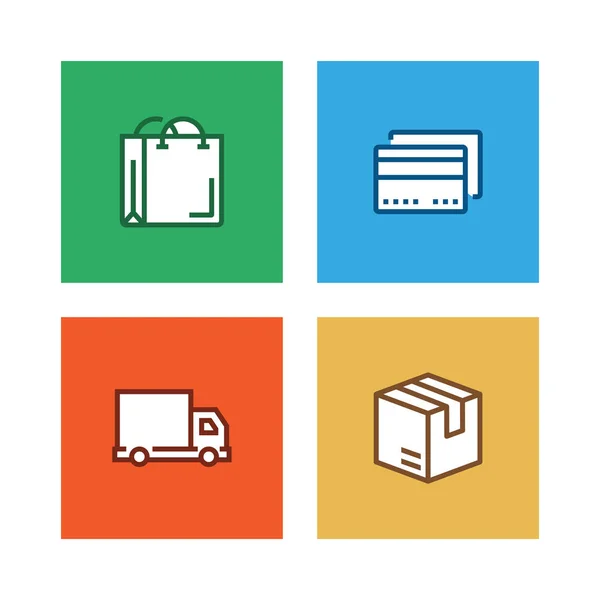 Commerce Line Icon Set — Stock Photo, Image