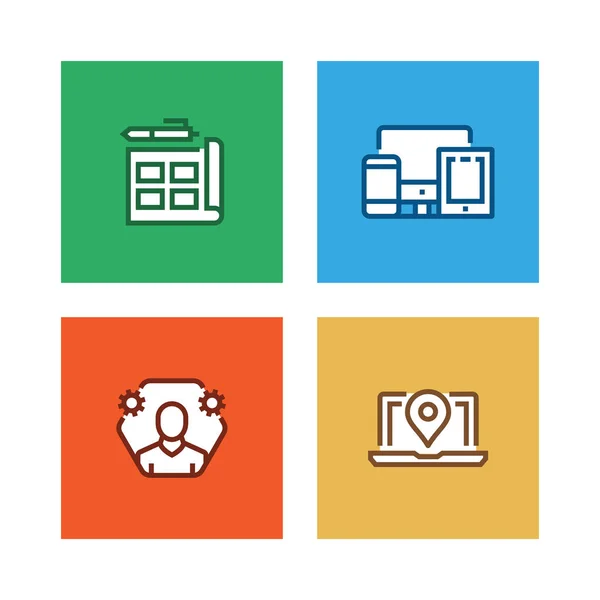 Web Design Line Icon Set — Stockfoto