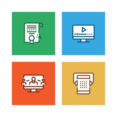 Online eğitim satır Icon Set