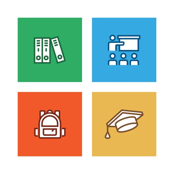 Ligne Éducation Set Icon — Photo