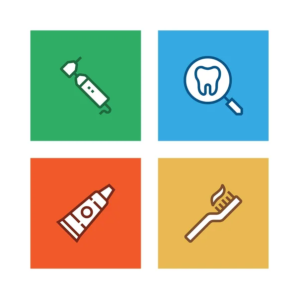 Dental Line Icon Set — Stock Photo, Image