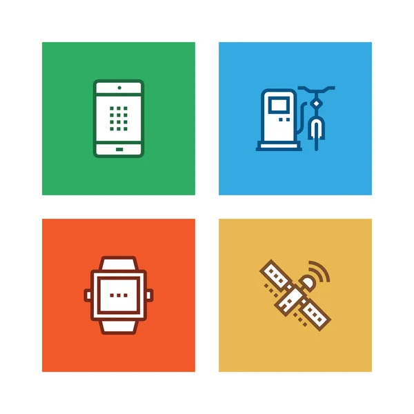 Smart Technology Line Icon Set — Stock Photo, Image