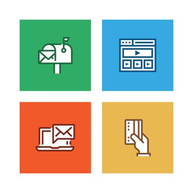 Reklam satır Icon Set