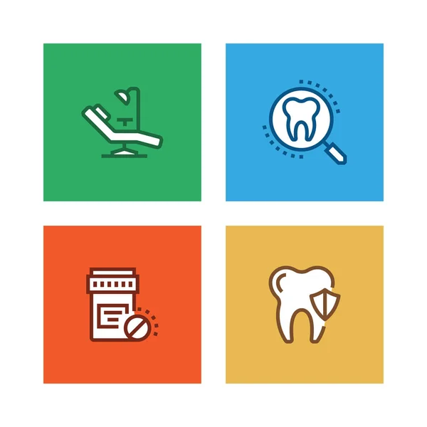 Dental Line Icon Set — Stock Photo, Image