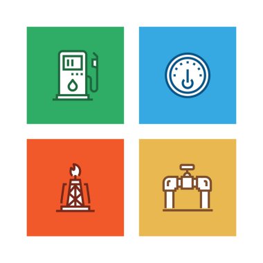 Ağır ve güç Sanayi satır Icon Set