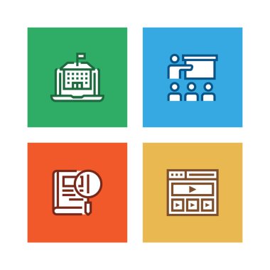 Online eğitim satır Icon Set