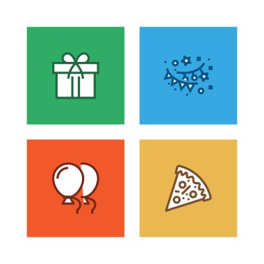 parti çizgi Icon set