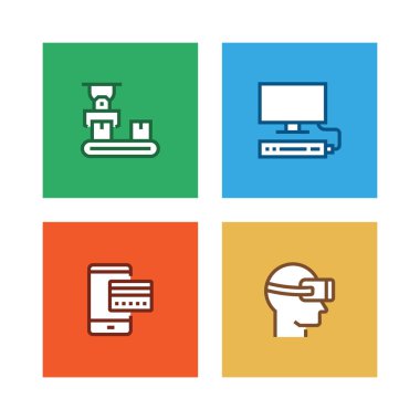 Akıllı teknoloji hattı Icon Set
