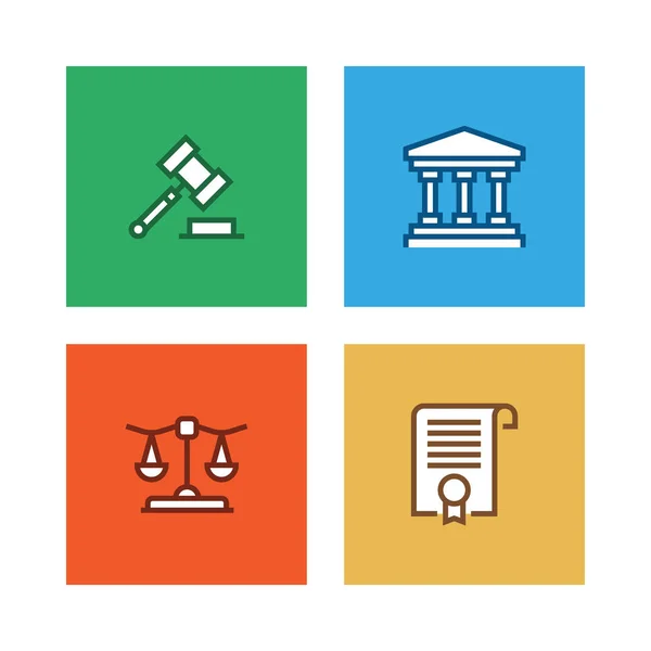 Law Justice Line Icon Set — стокове фото