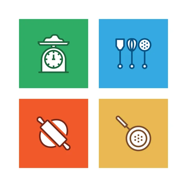 Kitchen Line Icon Set — Stock Photo, Image