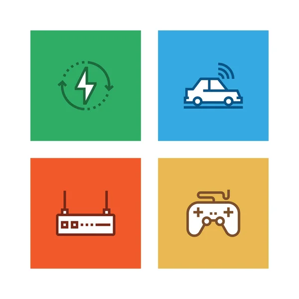 Línea Tecnología Smart Icon Set — Foto de Stock