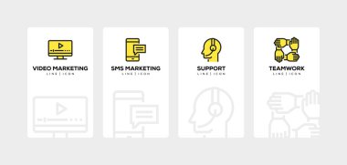 İşletme ve pazarlama satır Icon Set