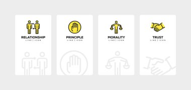 İş etik hattı Icon Set