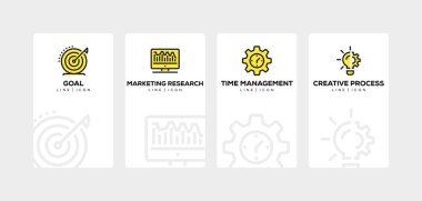 İşletme ve pazarlama satır Icon Set