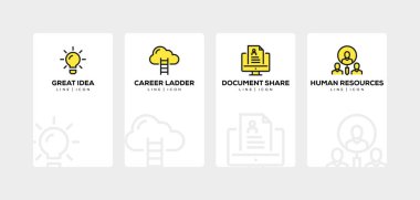 İş yönetimi satır Icon Set