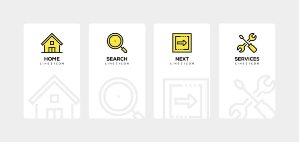 Základní ikony linie Icon Set — Stock fotografie