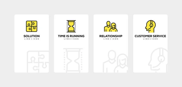 БИЗНЕС ЭЛЕМЕНТЫ ЛИНИЯ ИКОН набор — стоковое фото