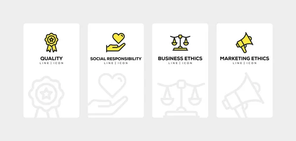 Business Ethics Line Icon Set — Stockfoto