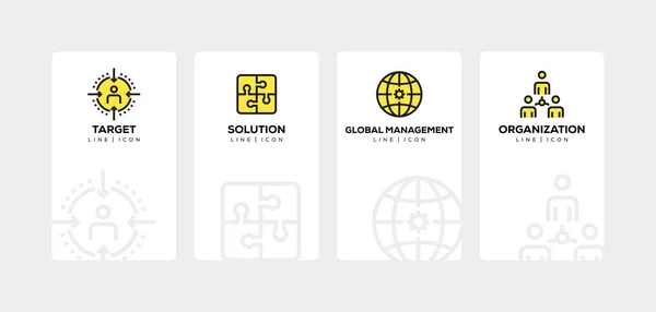 LÍNEA DE GESTIÓN DE NEGOCIOS ICON SET — Foto de Stock