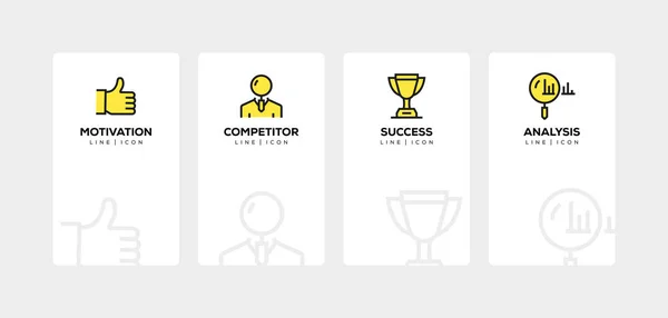 Business Plan lijn Icon Set — Stockfoto