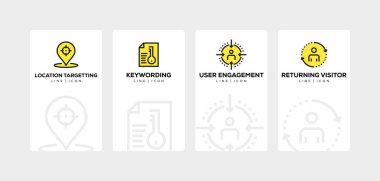 Dijital pazarlama satır Icon Set