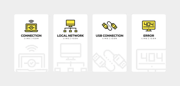 クラウドコンピューティングの線アイコン セット — ストック写真
