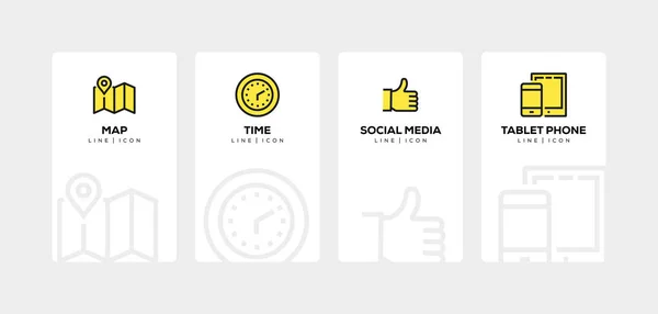 Contacte-nos Line Icon Set — Fotografia de Stock